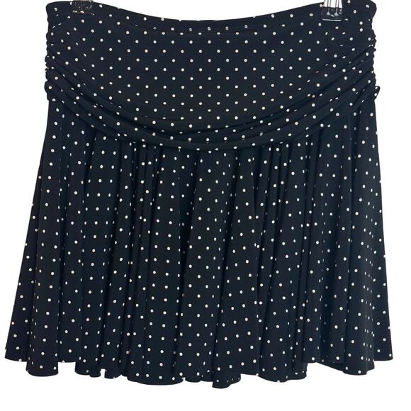 BCBGMAXAZRIA Black Polka Dot Mini Skirt S Y2K Balletcore Coquette Soft Girl - Picture 2 of 9